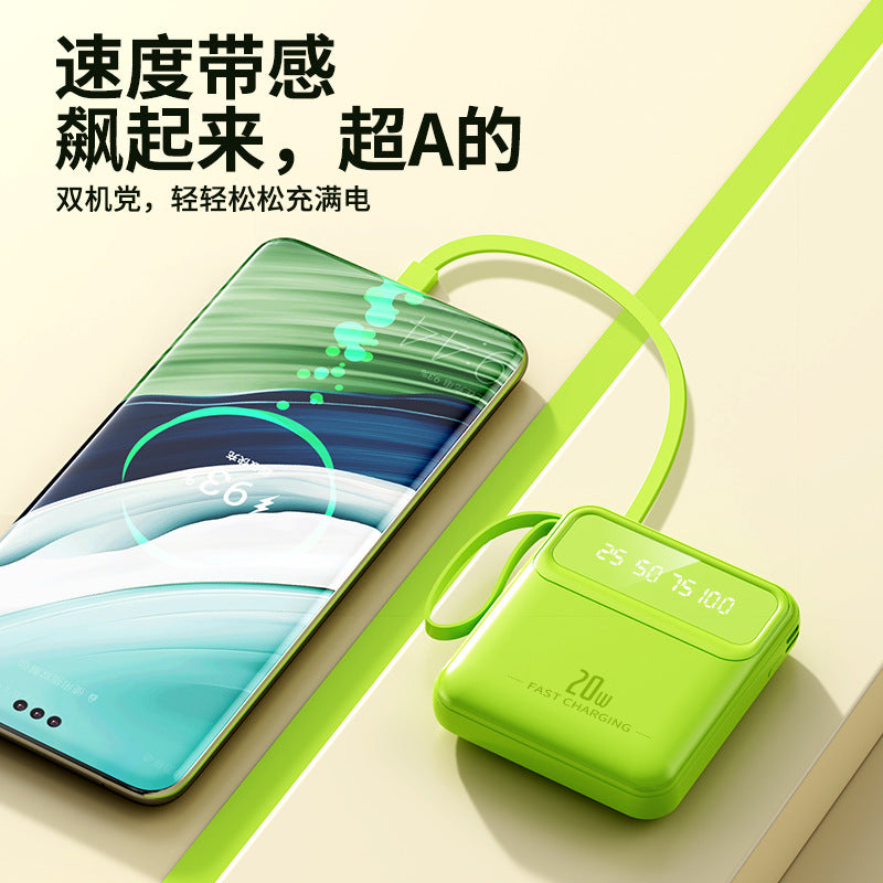 3C Certified Power Bank 20,000mAh  Portable with 4 Built-in Charging Cables | 3C认证充电宝20000毫安 (便携四线)