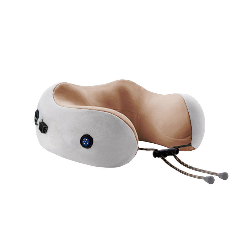Electric U-Shaped Memory Foam Neck Massager Pillow for Travel & Home | 电动U型记忆棉颈椎按摩枕 (旅行家用两用)