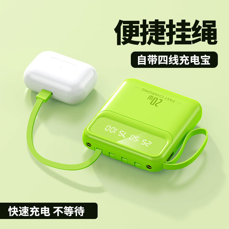 3C Certified Power Bank 20,000mAh  Portable with 4 Built-in Charging Cables | 3C认证充电宝20000毫安 (便携四线)
