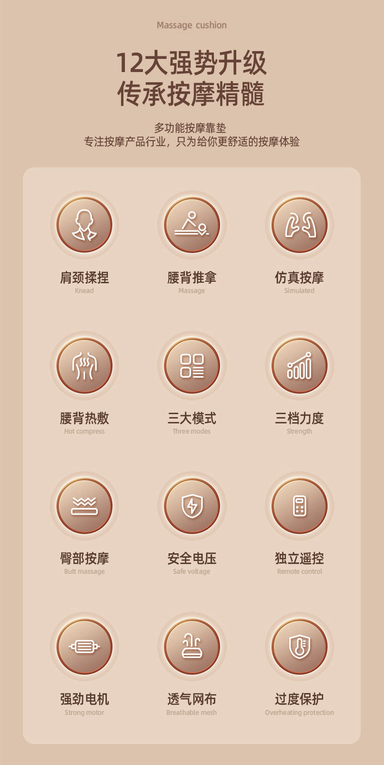 Home Relax Massage Cushion  Neck, Shoulder & Back Massager | 家用放松按摩垫 (肩颈背按摩器)